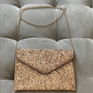 Rose gold Glitter Envelope Clutch
